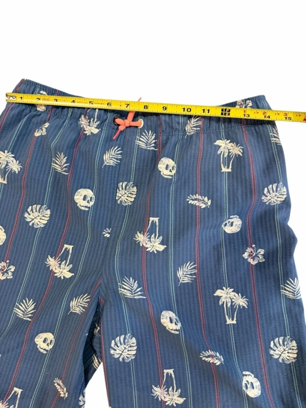 Hurley Boys XL Swim Trunks Blue Tropical Skull Print Board Shorts Mesh Lined - Picture 8 of 10